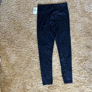NWT HALSTON black with blue leopard print leggings